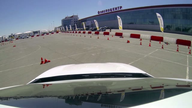 Test Drive. Camera On The Roof Of The Car.