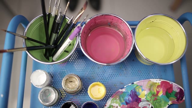 Brushes And Paints. Palette.