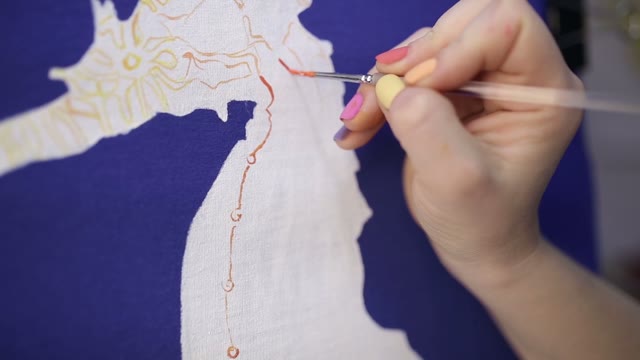 Draws A Brush On Canvas