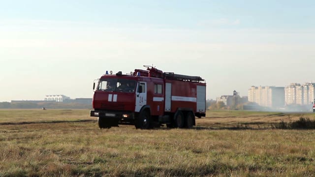 Fire Truck Rides On The Field