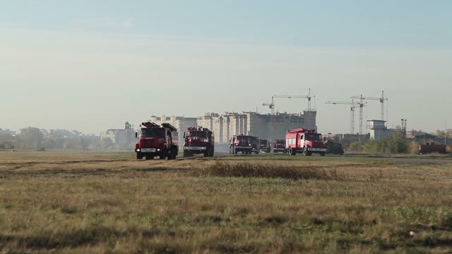 Fire Trucks Going To The Challenge
