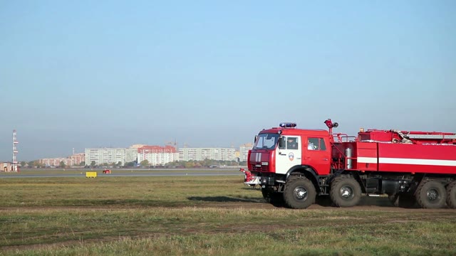 Fire Truck Rides On The Field