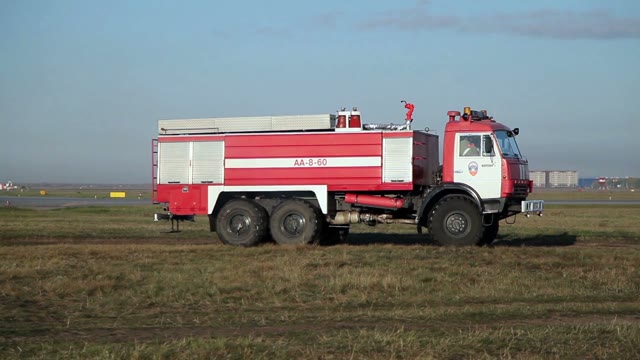 Fire Truck Rides On The Field