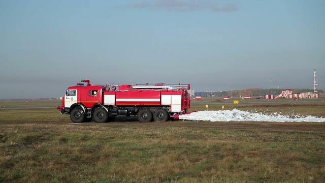 Fire Truck Rides And Sprays Foam