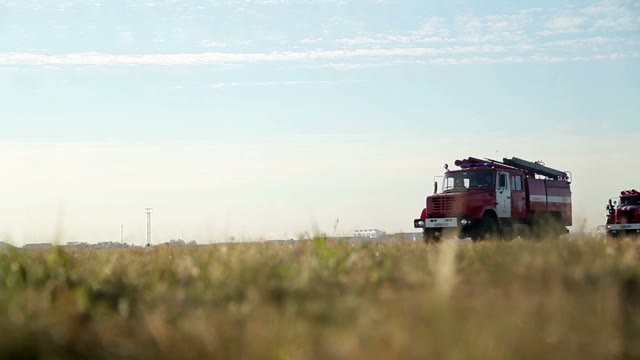 Fire Truck Rides On The Field