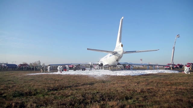Firefighters Extinguish The Fire In The Airport