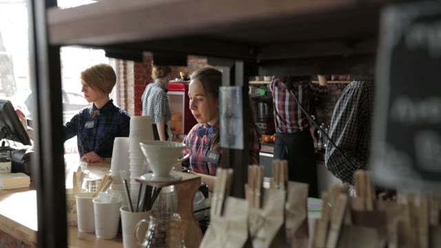 Young Employees Coffee Shop At Work