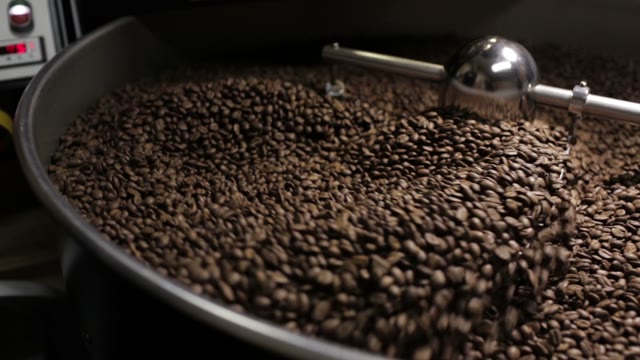 Coffee Roaster Cooling Down Freshly Roasted Coffee Beans