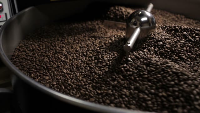 Traditional Coffee Roaster Cooling Of Fresh Roasted Coffee Beans