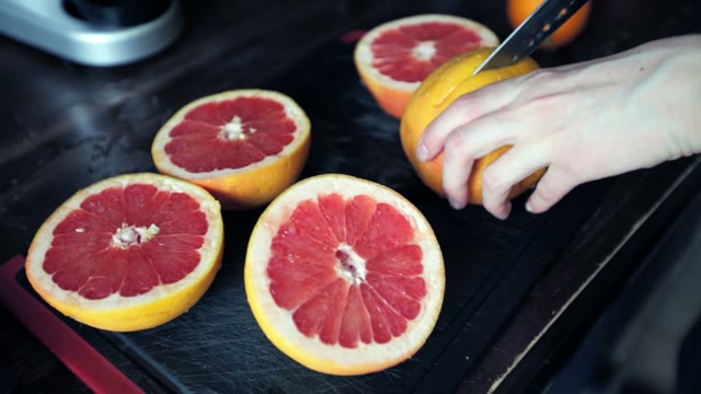 Cut In Half Large Juicy Grapefruit