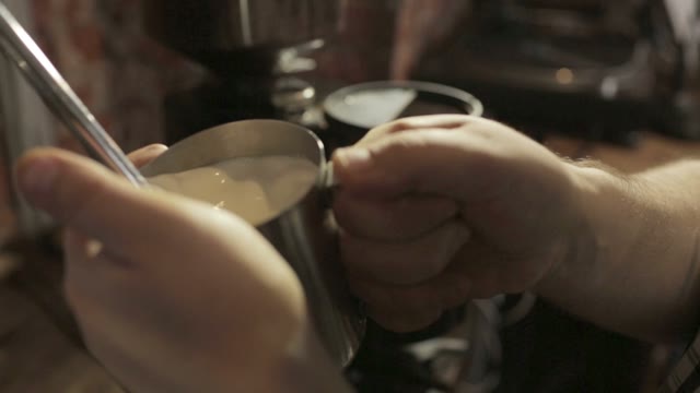 Coffee Maker Preparing Hot Milk Foam