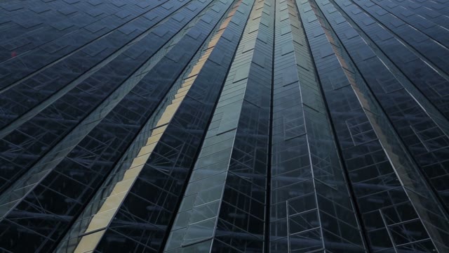Panorama Roof A Huge Greenhouse. Reflection Of The Sun's Rays At The Corners Of