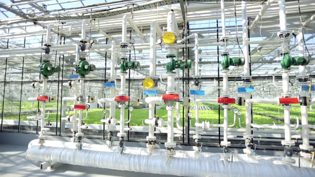 Glasshouse Pipe System. Valves And Piping