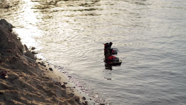 Wakeboard Floating On The Water.