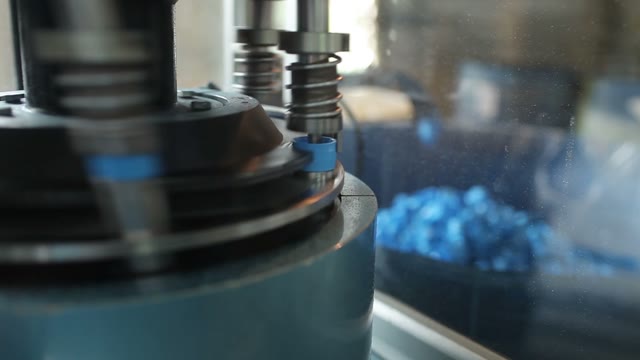 Rotating Machine. Production Of Plastic Caps.