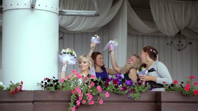 Friends And Friends Of The Newlyweds Having Fun.