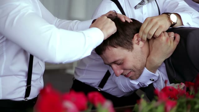Groom Have Fun With Friends