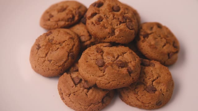 Cookies Rotating On A Plate, Close-up