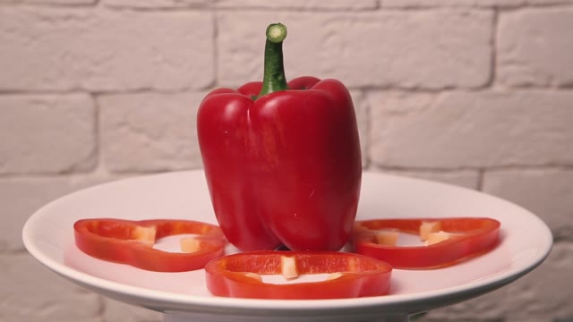 Bulgarian Pepper On A Rotating Plate