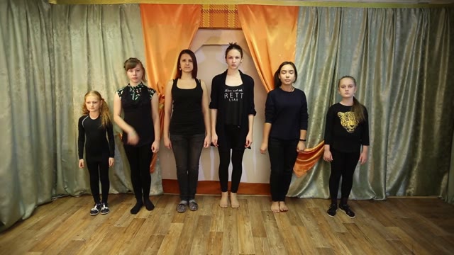 Young Actress On Stage Rehearsing.