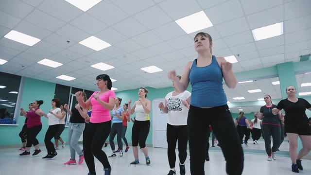 Young Girls Involved In Fitness In The Gym.