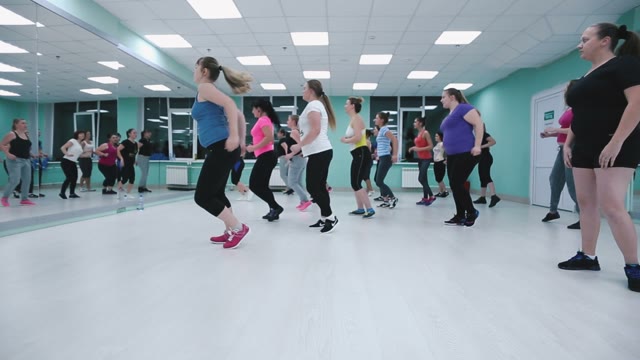 Young Girls In Training On Fitness.