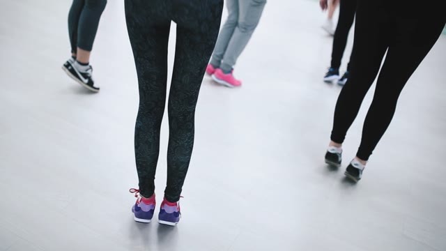 Young Girl Jumping On Fitness Classes.