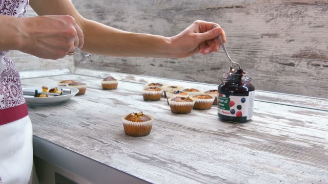 Preparation Of Cake. Adding Jam.