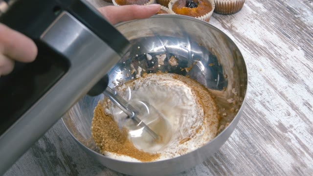 Cooking Cream.It Interferes With A Mixer. Close-up.