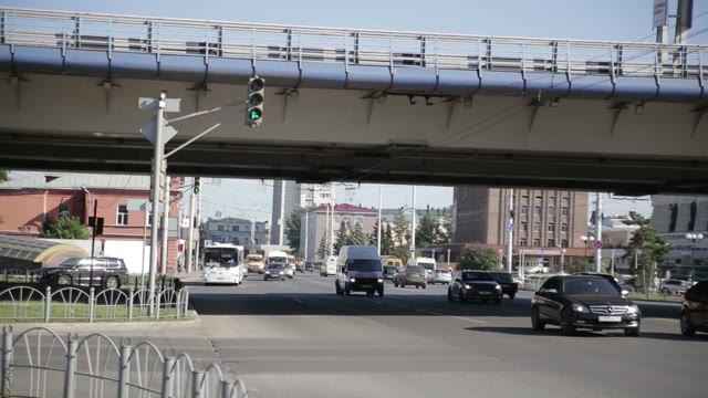 City Traffic. Road And Bridge. Panorama.