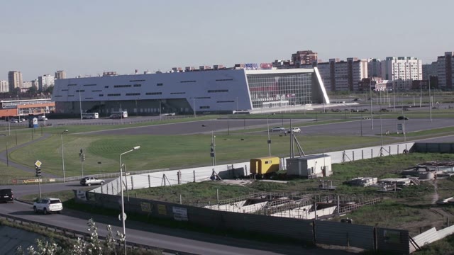 Sports Stadium. Parking. Timelapse.