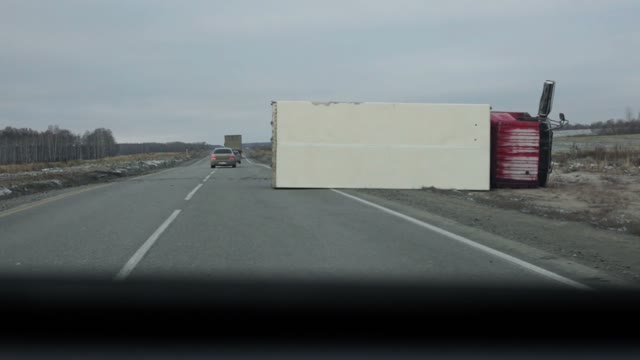 Inverted Truck Is On The Road