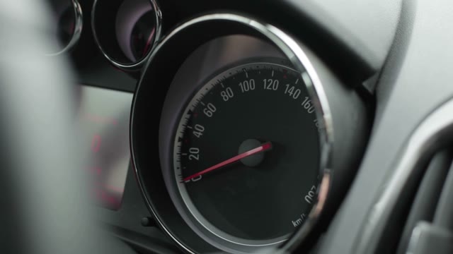 The Speedometer Of The Car. Close-up