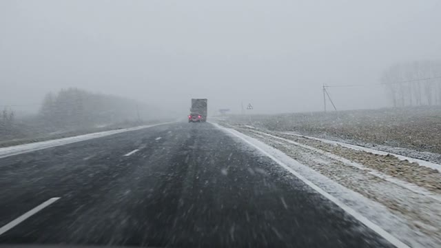 Ride On The Highway In A Snowstorm