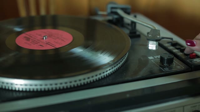 She Includes A Gramophone. Close-up