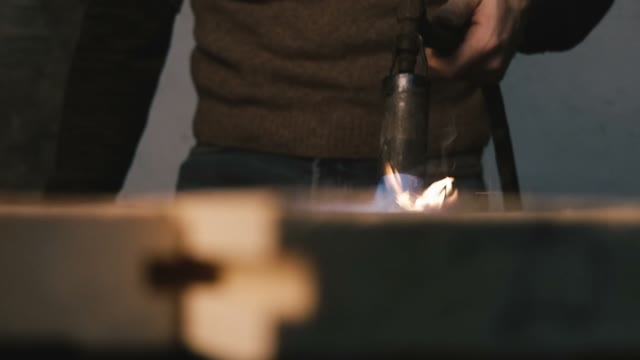 Joiner Burn Wood. Close-up
