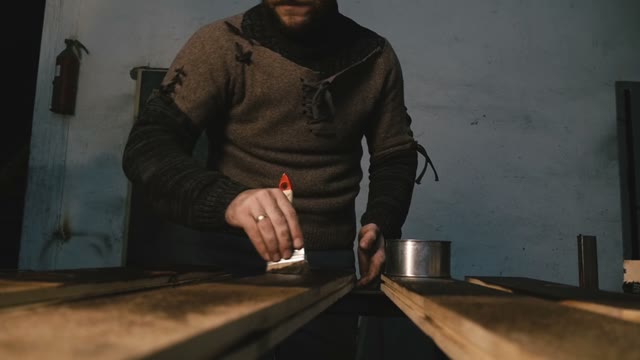 Male Wood Handles. Close-up