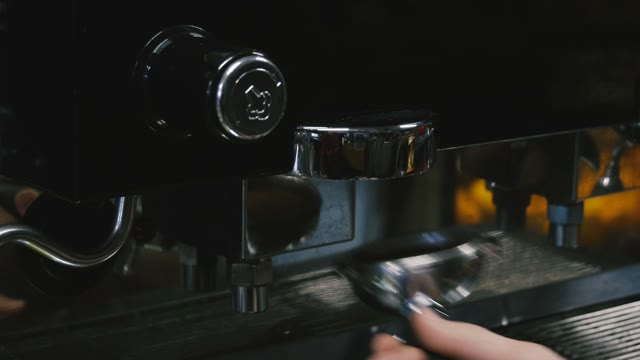 Barista Make Coffee. Close-up