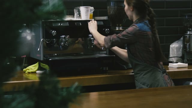 Young Girl Working In A Coffee Shop