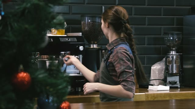 Young Girl Going To Make Coffee. Close-up