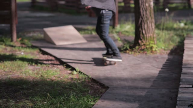 Skateboarder Jumping From The Kicker