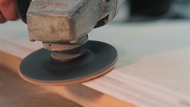 Close-up Of A Working Grinder Machine