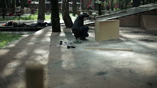 Man Hard Grinds Goods From Wood