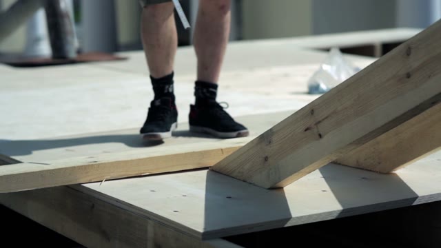 Man Uses A Centimeter On The Outdoor