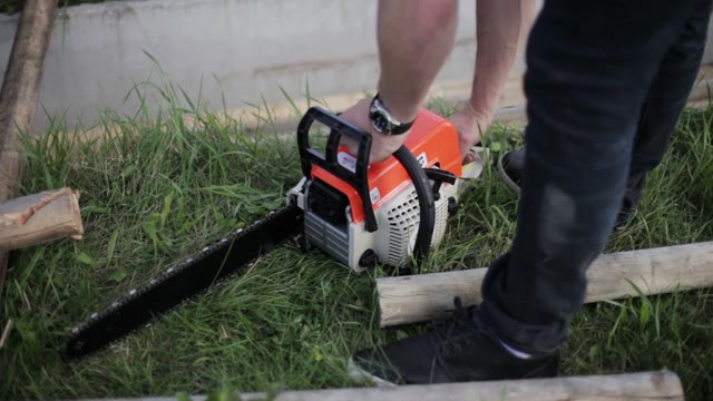 Man Turned On Chainsaw