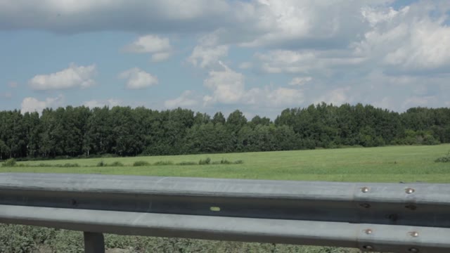View From The Window Of A Car Driving In The Forest