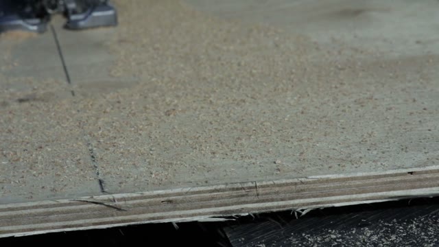 Electric Fretsaw And Sawdust Close-up