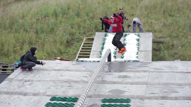 The Guy Makes A Trick On A Snowboard Lipslayd