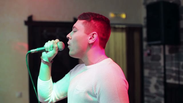 Attractive Man Sings Song