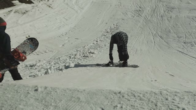 Snowboarder Preparing Springboard